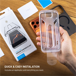Ultra odolné tvrdené sklo FIXED Long-Life s aplikátorom proti prachu pre Apple iPhone 18 Pro Max/17 Pro Max, čierne