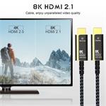 Ultra vysokorýchlostný optický kábel HDMI 2.1 8K@60Hz, pozlátený 50 m