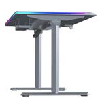 ULTRADESK Herní stůl QUEST, 140x70cm, 72-120cm, šedá-šedá