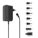 Univerzálny napájací zdroj Hama 12 V/1500 mA, nastaviteľný, 7 konektorov