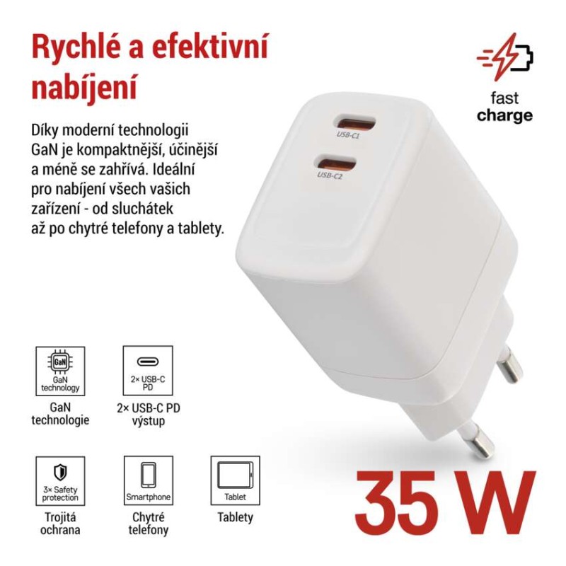 Univerzálny USB adaptér GaN na PD 35 W max.