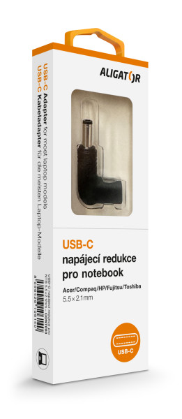 USB-C napájecí redukce 5,5 x 2,1 mm pro notebooky Acer/Compaq/HP/Fujitsu/Toshiba