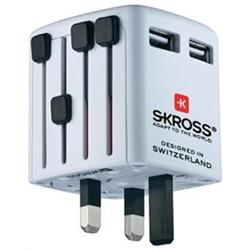 USB nabíječka s integrovanými zásuvkovými vidlicemi Skross World 326111 - Nabíječky