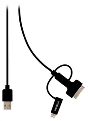 Valueline Synchronizační a nabíjecí kabel, zástrčka USB 2.0 A – zástrčka Micro B s přiloženým adaptérem Lightning a 30pinovým doko
