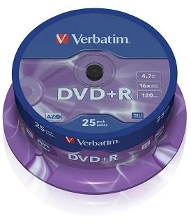 Verbatim DVD+R 16x, 4,7GB, 25 ks (Spindl)