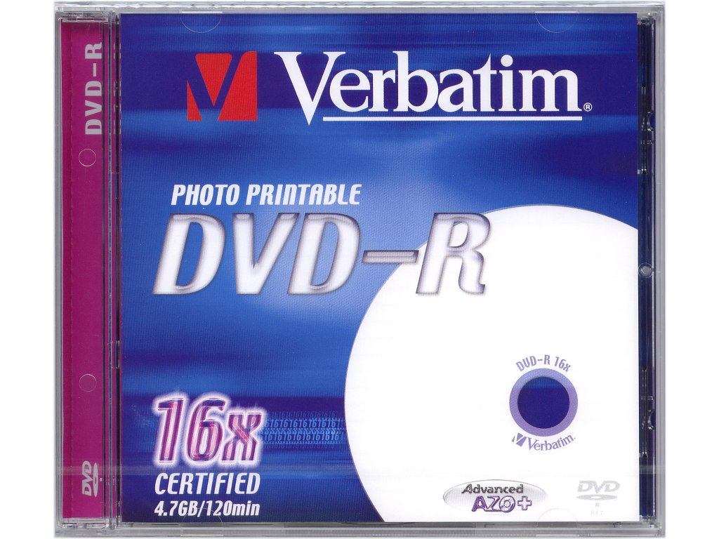 Verbatim DVD-R 4,7GB 16x Printable Jewel (10-pack) (43521) | TSBOHEMIA.CZ