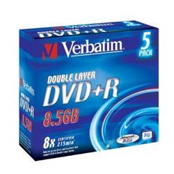 Verbatim DVD+R 8,5GB/240min 8x Disk (DL) Jewel (5-pack)