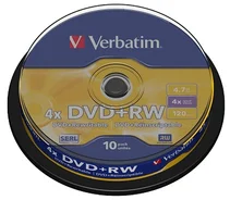 Verbatim DVD+RW 4,7GB 4x spindl (10-pack)