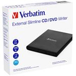 VERBATIM Externá štíhla CD/DVD napaľovačka USB - bez NERO