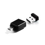 VERBATIM Flash Disk 32GB Store 'n' Stay Nano + micro USB OTG adaptér, USB 2.0, černá