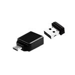 VERBATIM Flash Disk 32GB Store 'n' Stay Nano + micro USB OTG adaptér, USB 2.0, černá
