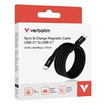 Verbatim USB-C->C magnetický kabel Sync & Charge 100W černý
