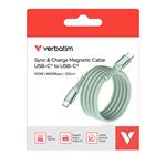 Verbatim USB-C->C magnetický kábel Sync & Charge 100W zelený