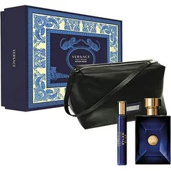 Versace Dylan Blue Pour Homme toaletní voda 100 ml + toaletní voda 10 ml + kosmetická taštička Pro muže dárková sada