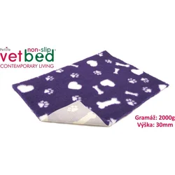 Vetbed anti-slip/Drybed fialové motívy 100 x 75 cm, vlas 30 mm