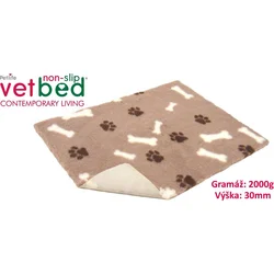 Vetbed protiskluz/Drybed hnědá motivy 100 x 75 cm, vlas 30 mm