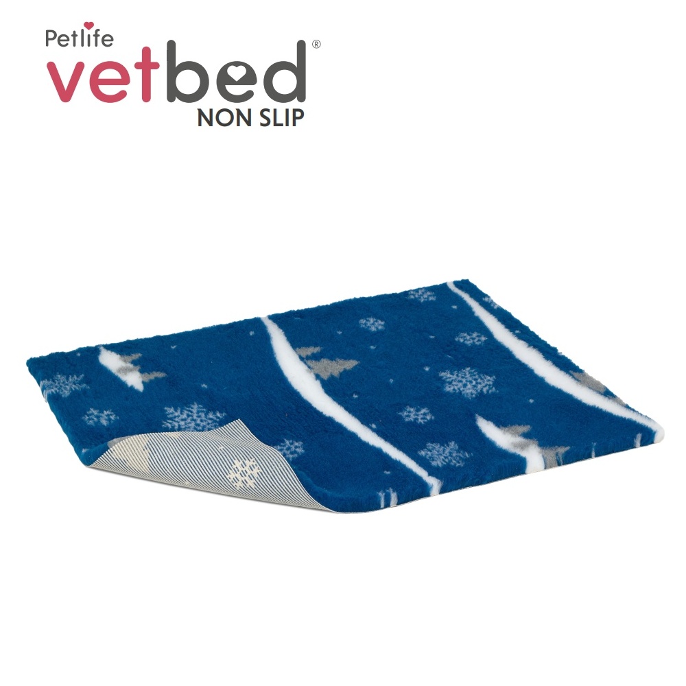 Vetbed protiskluz / Drybed Zimní modrá DELUXE 100 x 75 cm, vlas 30 mm