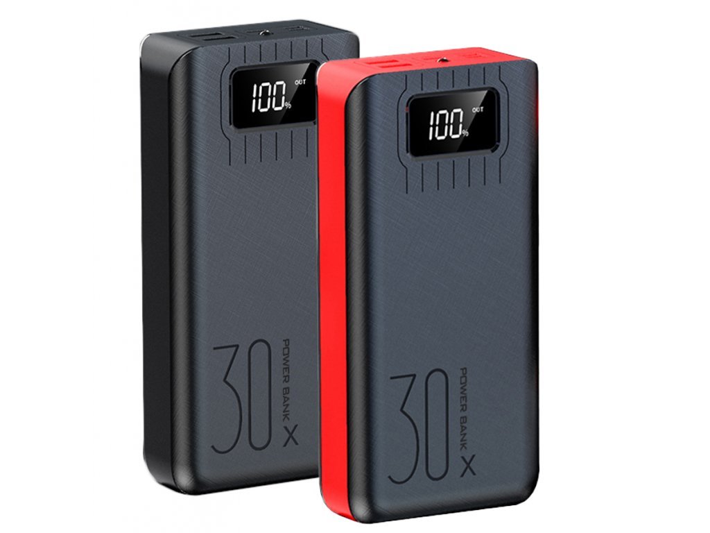 Viking power banka go30, 30000 mAh, černo-červená