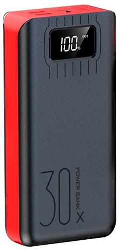 Viking power banka go30, 30000 mAh, černo-červená