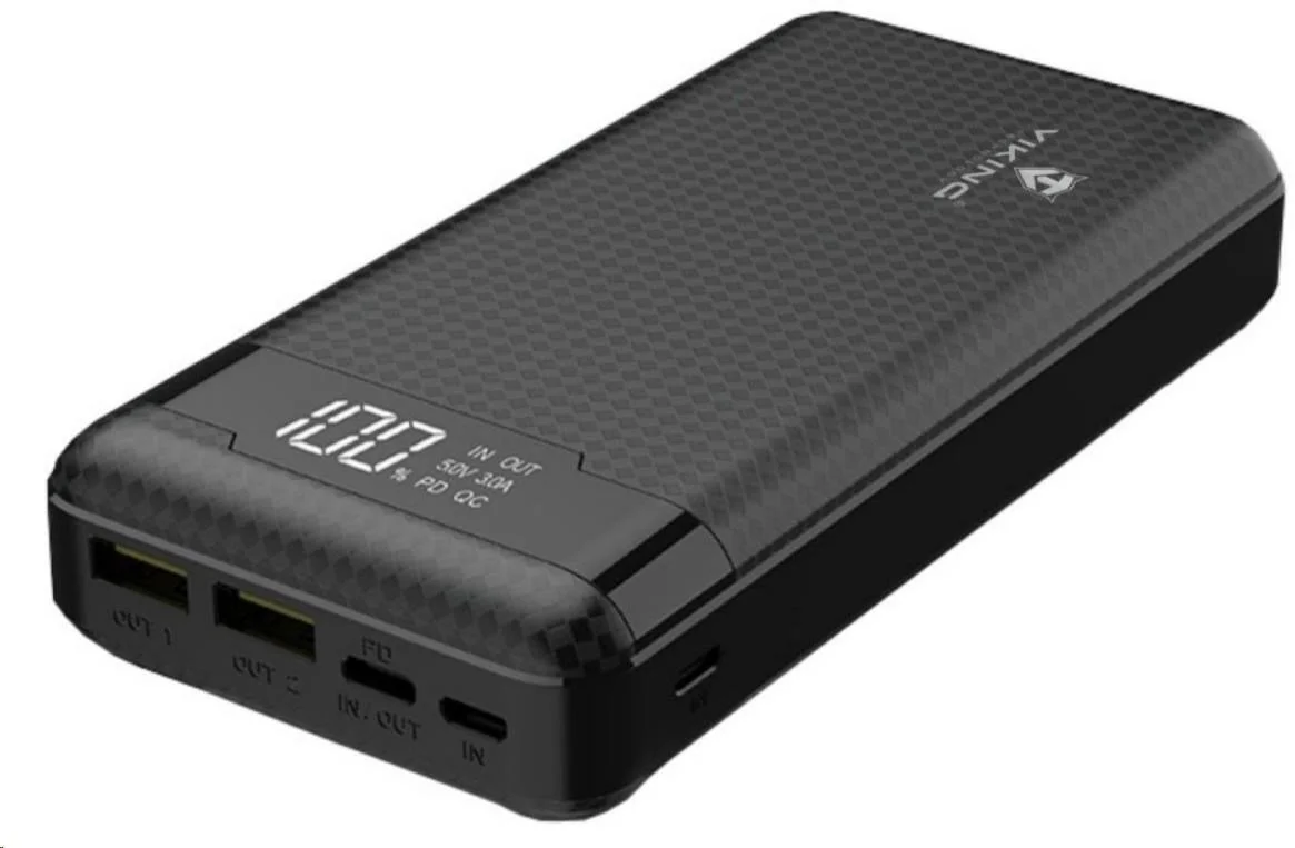 Viking power banka PN-963PD, QC3.0, 20000 mAh, černá