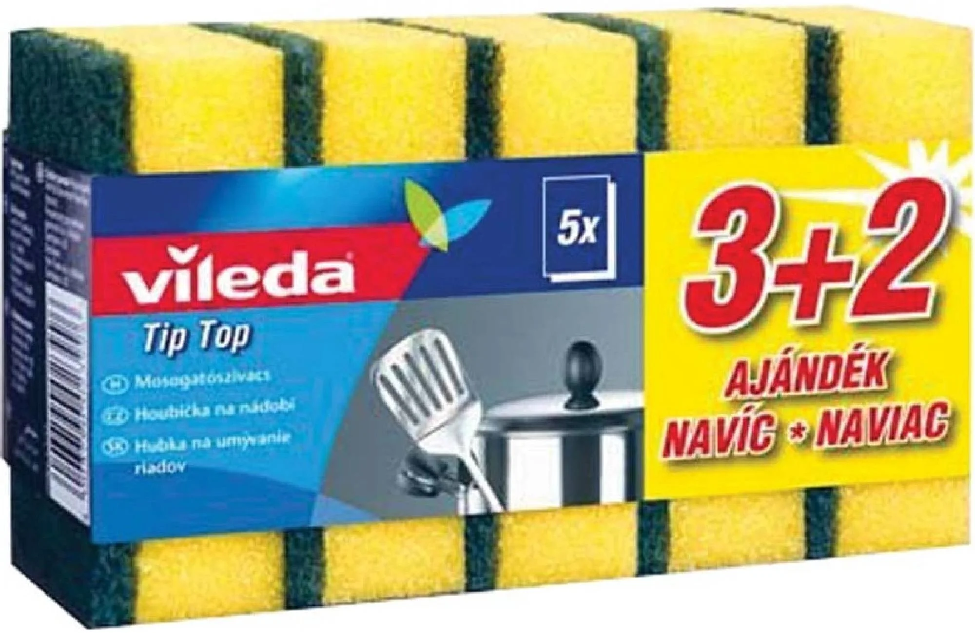 Vileda 173845 Pěnová houbička na nádobí Tip-Top 5 ks