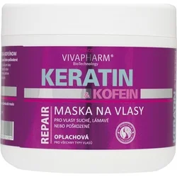 Vivapharm Keratínová regeneračná maska na vlasy s kofeínom pre ženy 600ml