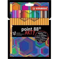 Vložky STABILO "Point 88 ARTY", 18 rôznych farieb, 0,4 mm