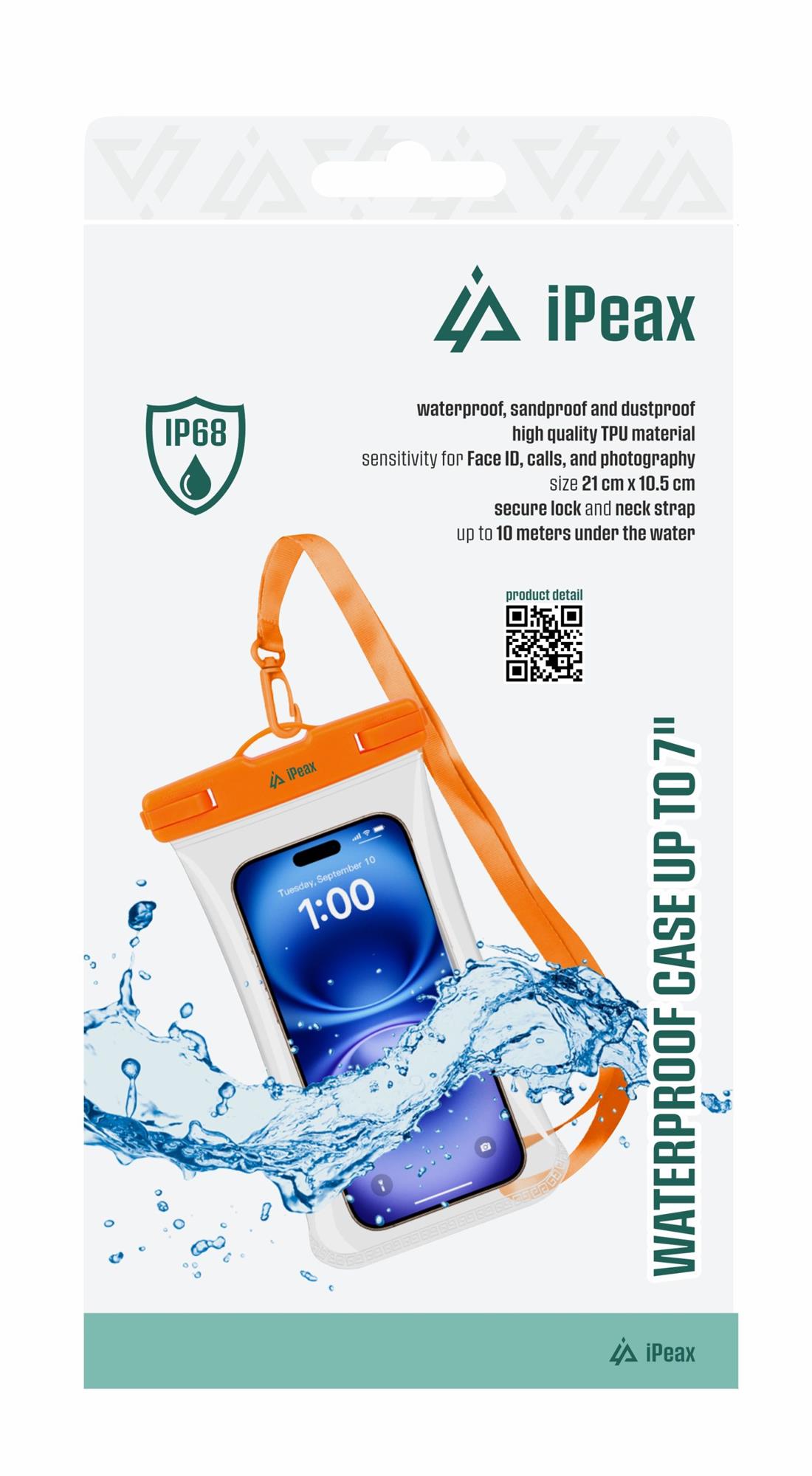 Vodotesné puzdro iPEAX 7", oranžové