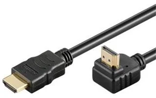 Vysokorýchlostný kábel HDMI+Ethernet PremiumCord, pozlátený 90° zahnutý konektor 5 m