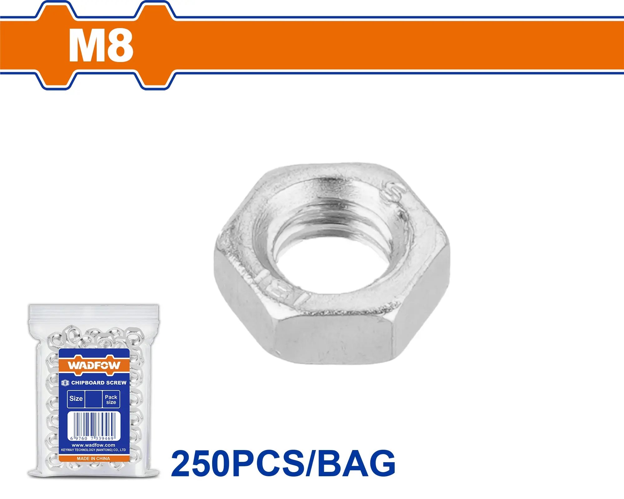 Wadfow Matice šestihranná sada M8 250 ks