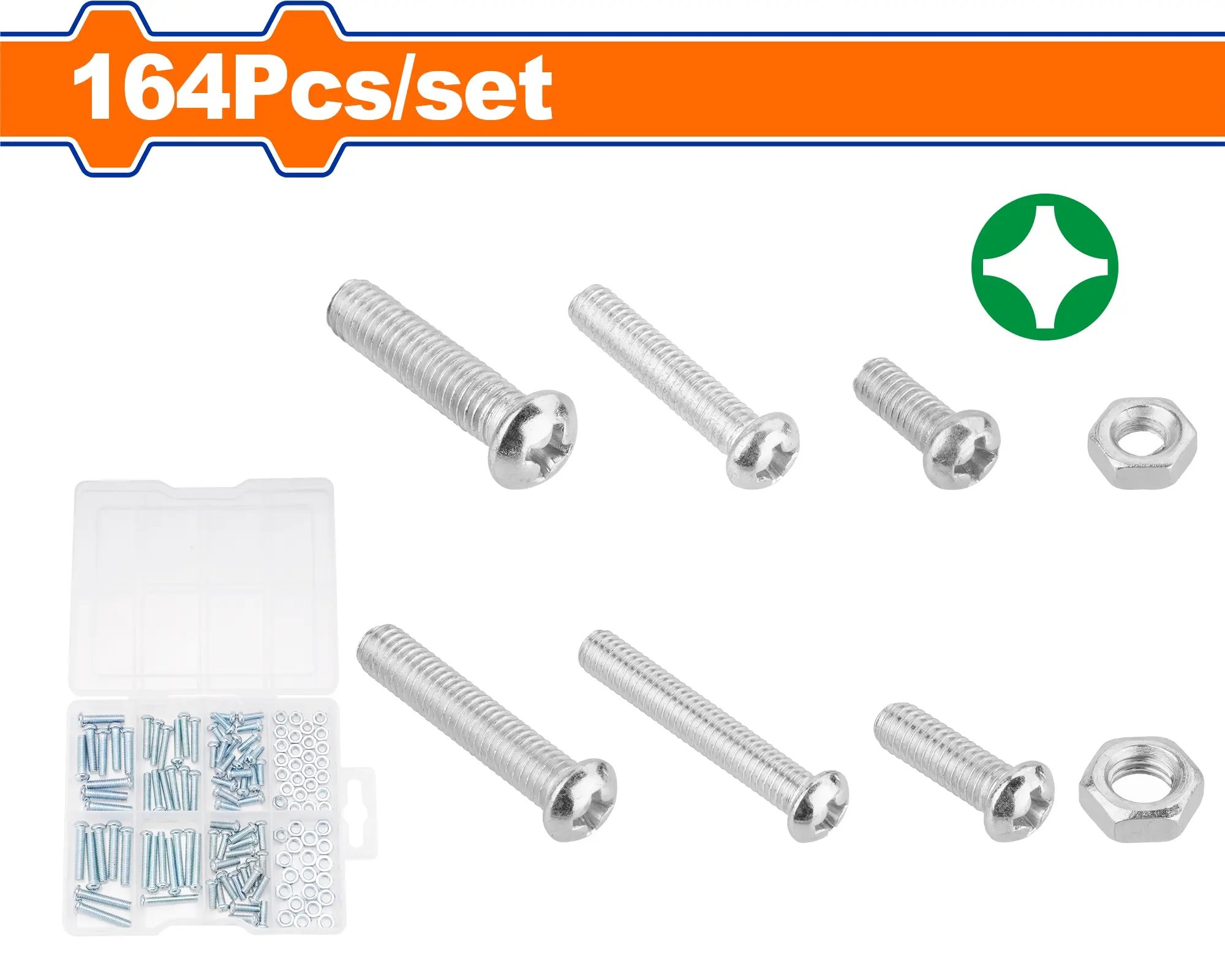 Wadfow Šroub závitový sada 164 ks