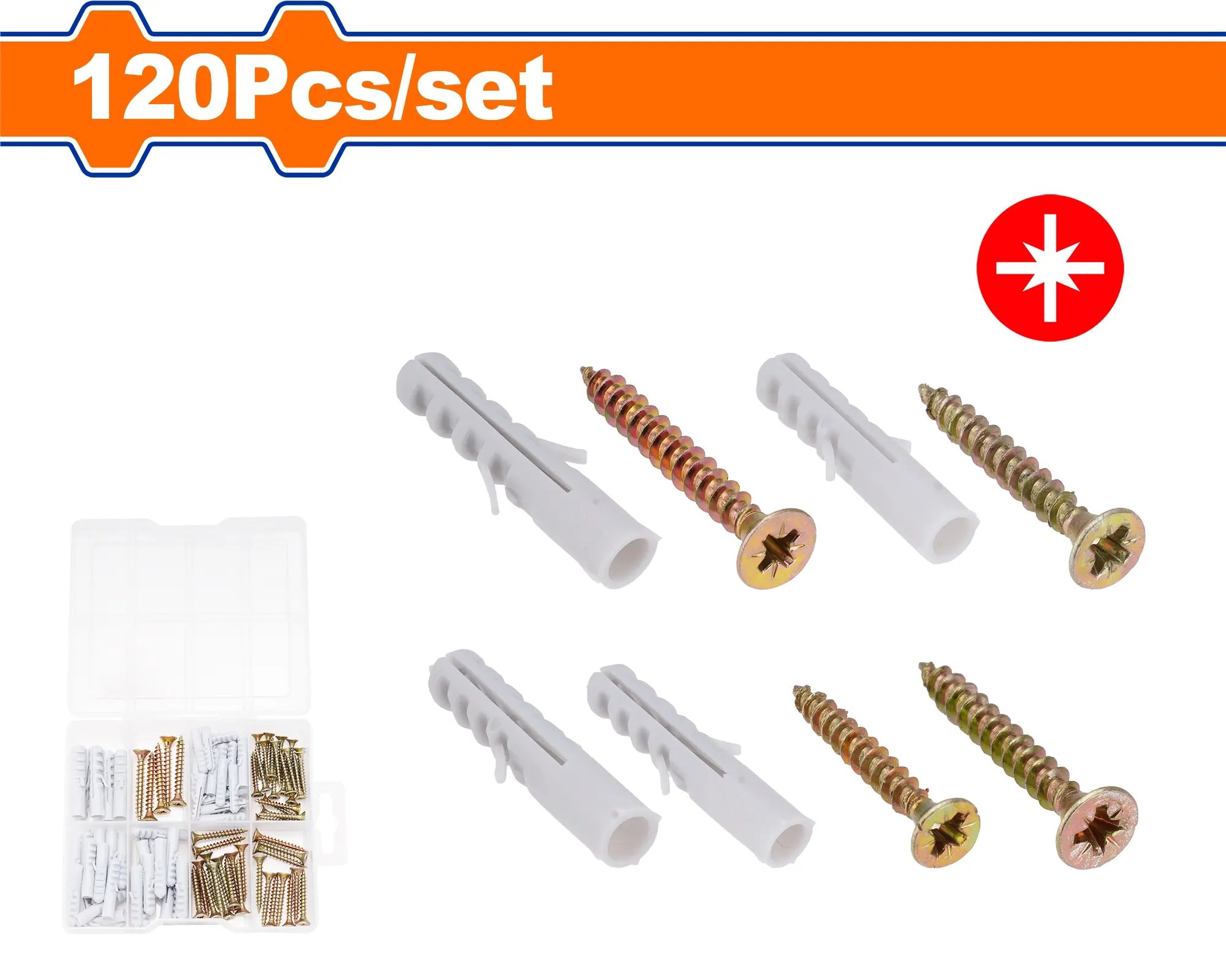 Wadfow Vrut do dřevotřísky sada 120ks