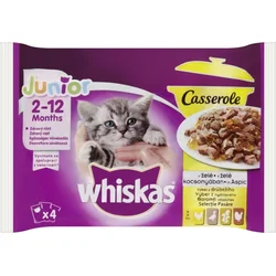 Whiskas kapsička Casserole Junior drůbeží v želé 4pack 4x 85g