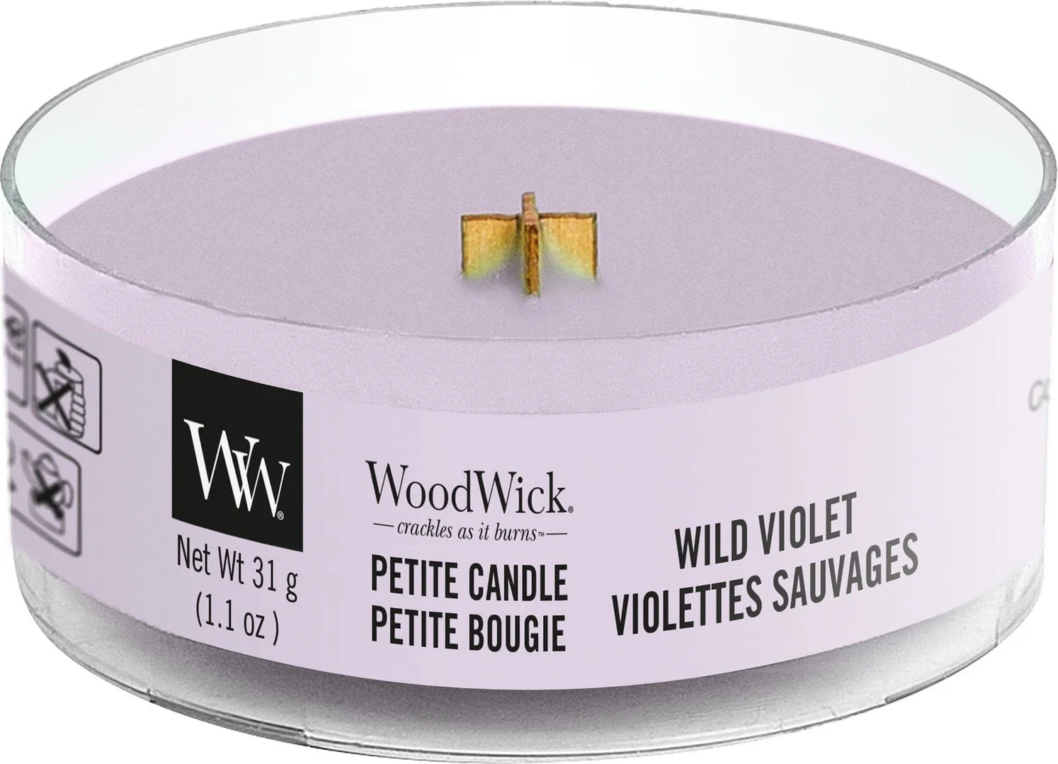 WoodWick Petite Candle Wild Violet 31g (5038581065588) T.S.BOHEMIA