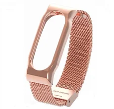 Xiaomi MiBand 2 náramek z oceli - zlato růžový