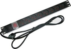 XtendLan 19"/1U distribučný panel 8x 230V/10A, pre UPS IEC 320 C14