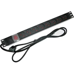 XtendLan 19"/1U rozvodný panel 8x 230V/10A, k UPS IEC 320 C14