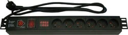 XtendLan 19'' rozvádzač 6x 230V, ČSN, spínač, 1,8 m