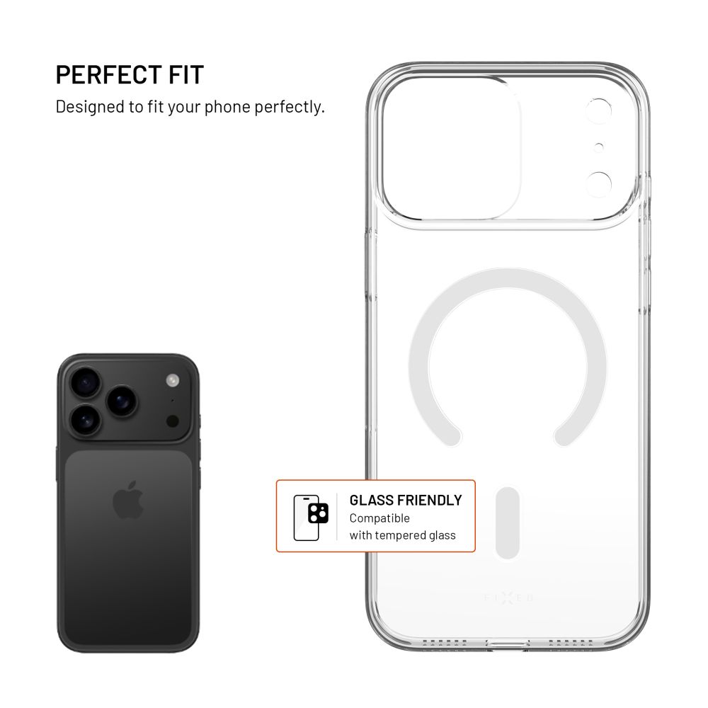 Zadní kryt FIXED MagShell s podporou Magsafe pro Apple iPhone 17 Pro Max, čirý