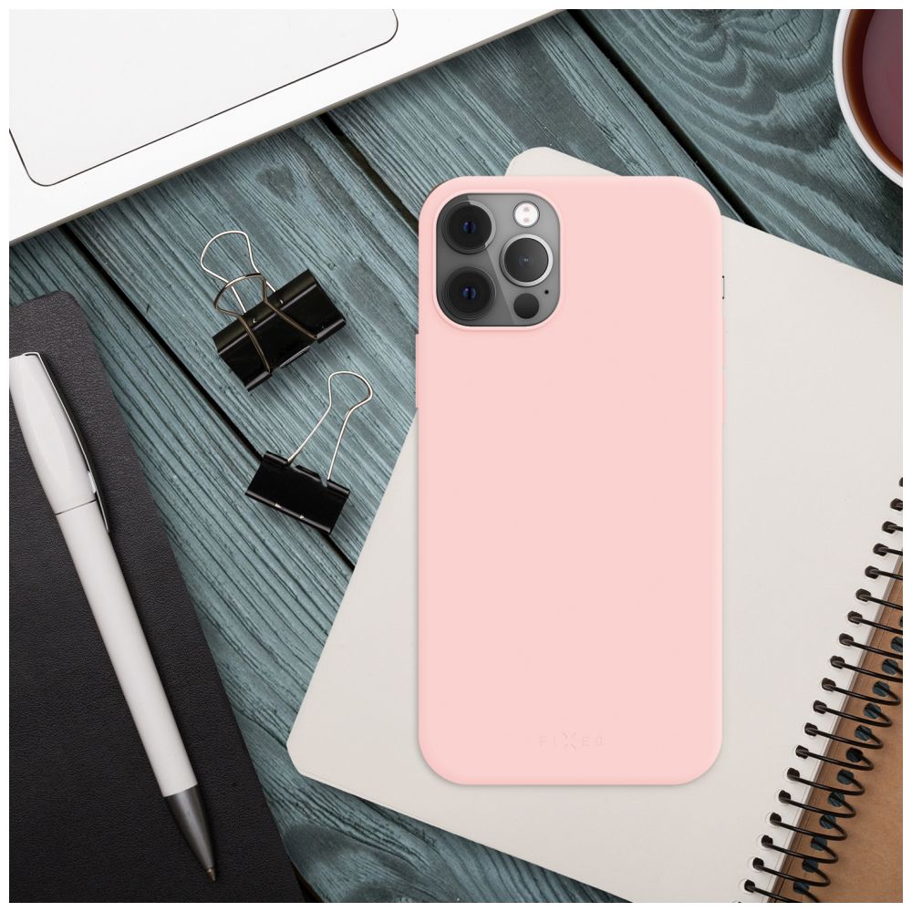 Zadní pogumovaný kryt FIXED Story pro Apple iPhone 15, růžový