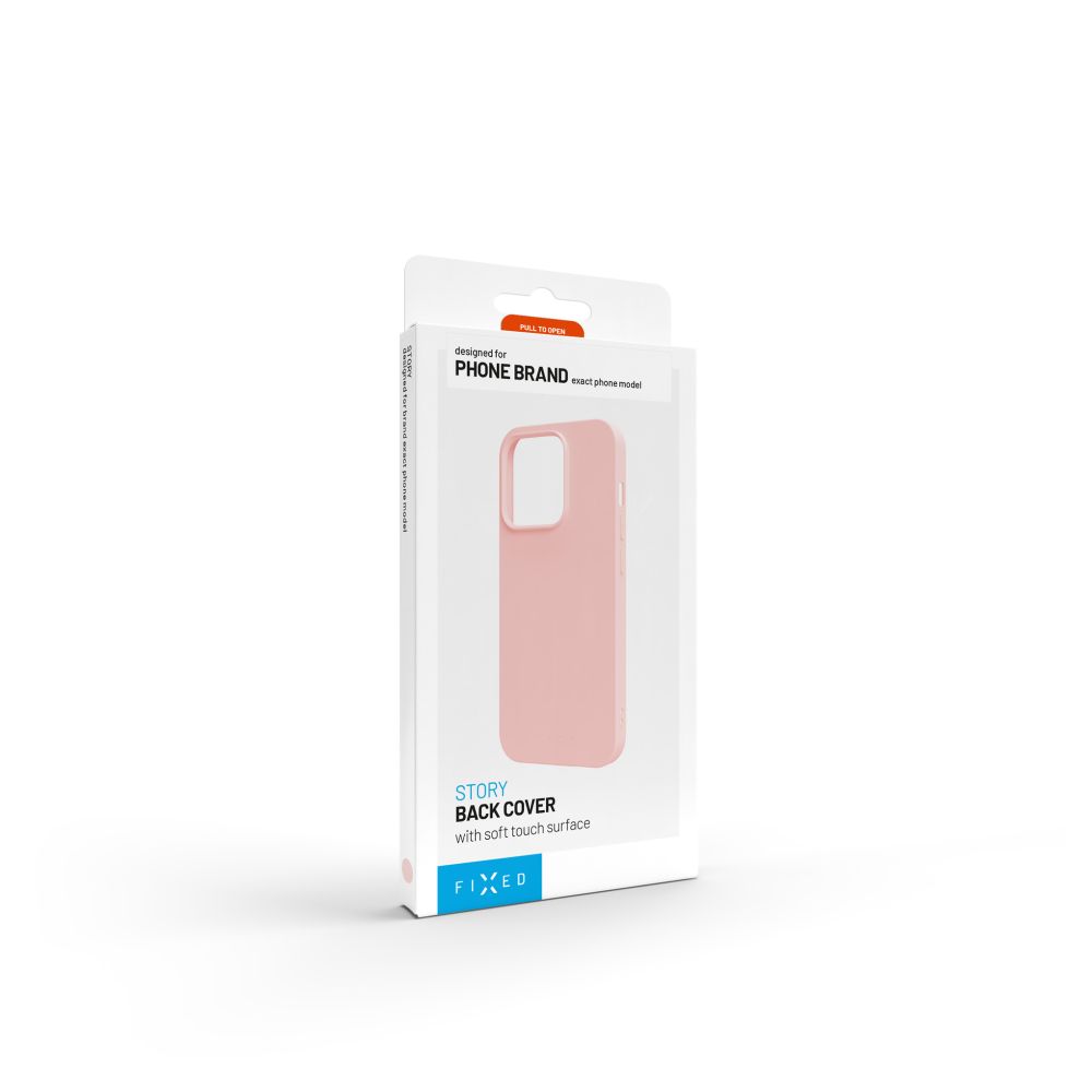 Zadní pogumovaný kryt FIXED Story pro Apple iPhone 17, růžový