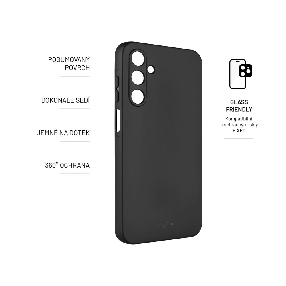 Zadní pogumovaný kryt FIXED Story pro Samsung Galaxy A25 5G, černý