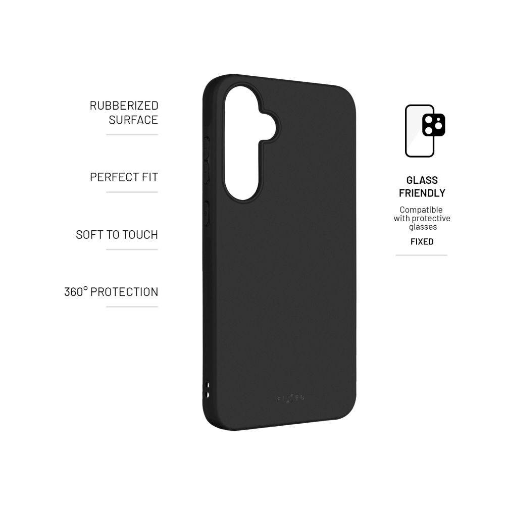 Zadní pogumovaný kryt FIXED Story pro Samsung Galaxy A35 5G, černý