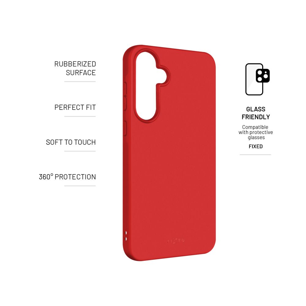 Zadní pogumovaný kryt FIXED Story pro Samsung Galaxy A55 5G, červený