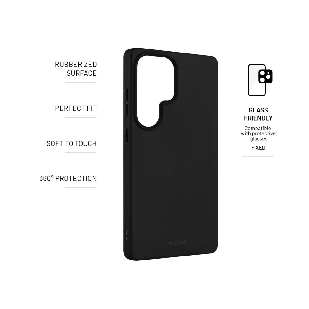 Zadní pogumovaný kryt FIXED Story pro Samsung Galaxy S25 Ultra, černý
