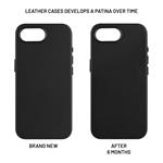 Zadný kožený kryt FIXED MagLeather s podporou MagSafe pre Apple iPhone 16e, čierny