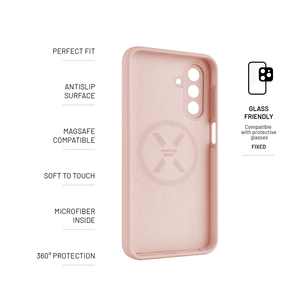 Zadný kryt FIXED MagFlow s MagSafe pre Samsung Galaxy A26 5G, ružový