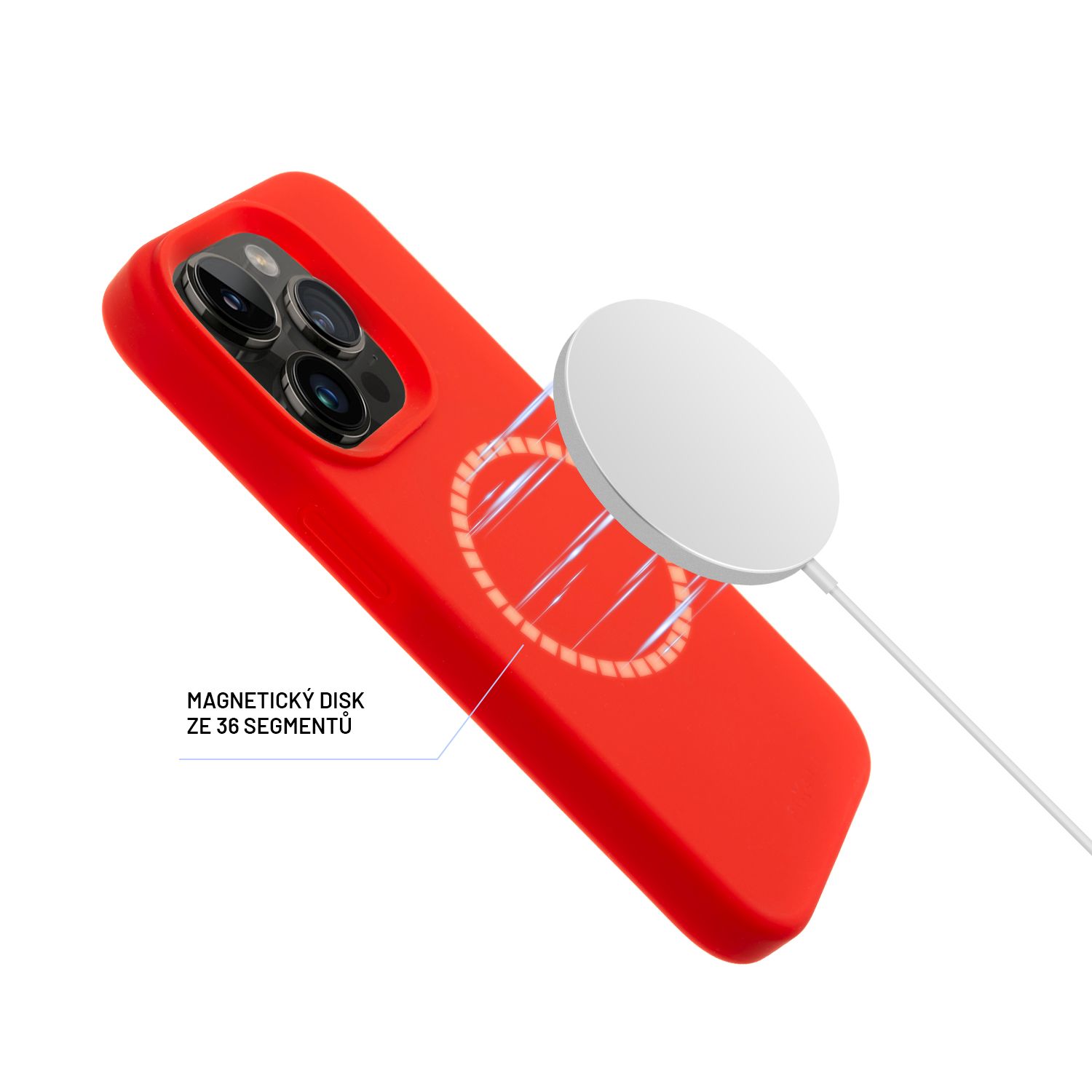 Zadný kryt FIXED MagFlow s podporou MagSafe pre Apple iPhone 14 Plus, červený