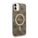 Zadný kryt Guess 4G IML MagSafe pre iPhone 11 Brown