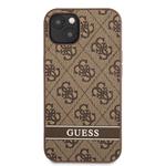Zadný kryt Guess PU 4G Stripe pre iPhone 13 Brown